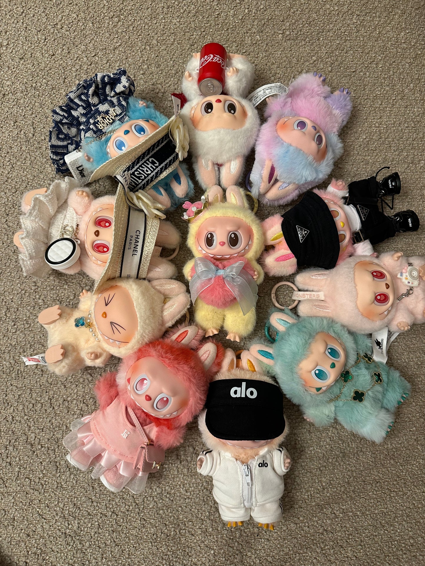 Christian Dior-Inspired Summer Outfit for Labubu incl. Dress, Bag, Hat or Bow