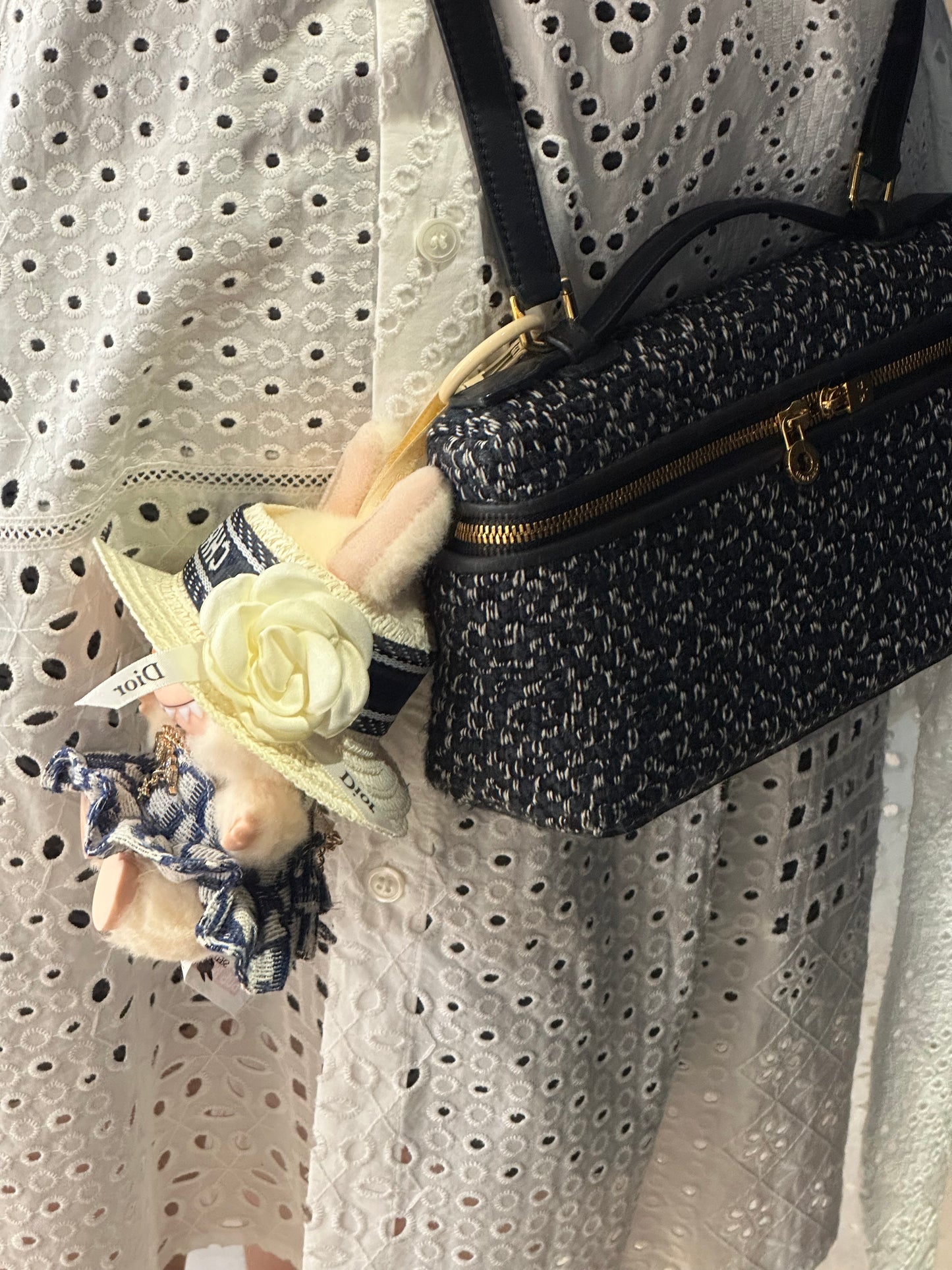 Christian Dior-Inspired Summer Outfit for Labubu incl. Dress, Bag, Hat or Bow